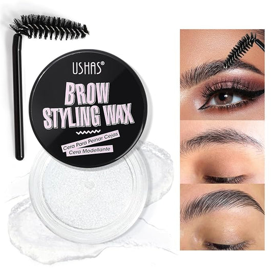 USHAS Eyebrow Gel for Eyebrow Styling Waterproof And Sweat-Proof Clear brow Gel, Long-Lasting Eyebrow Wax Kit for Eyebrow Freeze, Quick-drying & Natural Shape