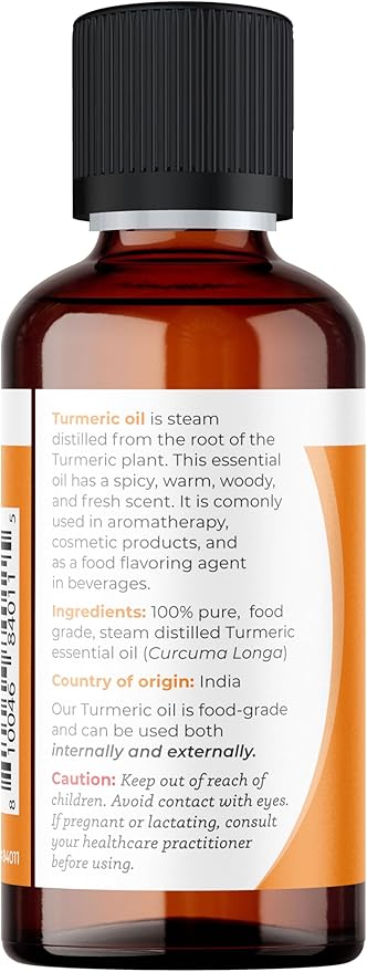 Viva Doria Turmeric Essential Oil, 100% Pure, Natural Turmeric Essential Oil, Undiluted, for Aromatherapy | Food Grade, 30 mL (1 Fluid Ounce)