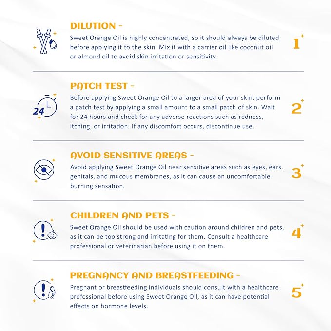 HIQILI 30ML Sweet Orange Essential Oil - Pure and Natural for Diffuser, Skin - 1 Fl Oz