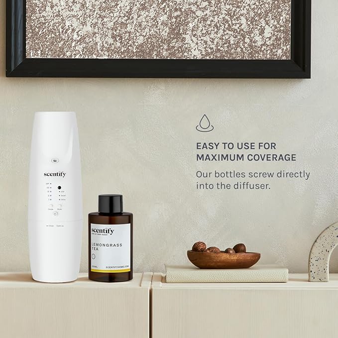 Scentify Lemongrass Aroma Oil Refill Scent for Oil Diffusers - Lemongrass, Clove, Musk Scents - Luxurious Relaxing Aromatherapy Diffuser Fragrance 100ml, 3.38 oz