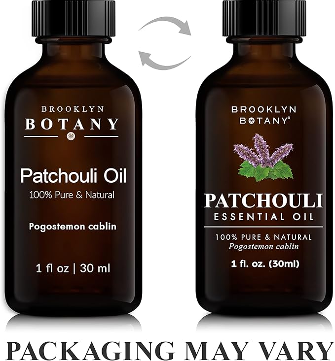 Brooklyn Botany Patchouli Essential Oil – 100% Pure and Natural – Premium Grade Oil with Dropper - for Aromatherapy and Diffuser - 1 Fl Oz