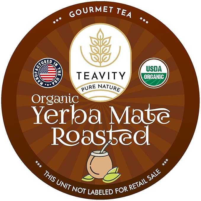 Organic Yerba Roasted Mate Tea Pods for Keurig by Teavity (24 Tea Pods)