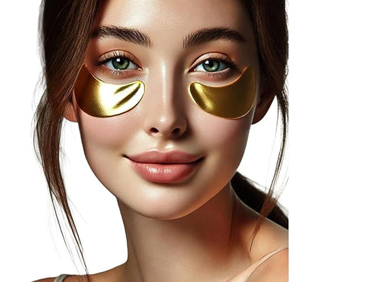 eye mask, collagen skin care products, eye patches for puffy eyes, eye masks for dark circles and puffiness, and 24k gold under eye patches (30 pairs)