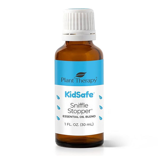 Plant Therapy KidSafe Sniffle Stopper Essential Oil Blend 30 mL (1 oz) Respiratory Support Blend, Breathe Easier, Chest Rub, 100% Pure, Undiluted, Natural Aromatherapy, Therapeutic Grade