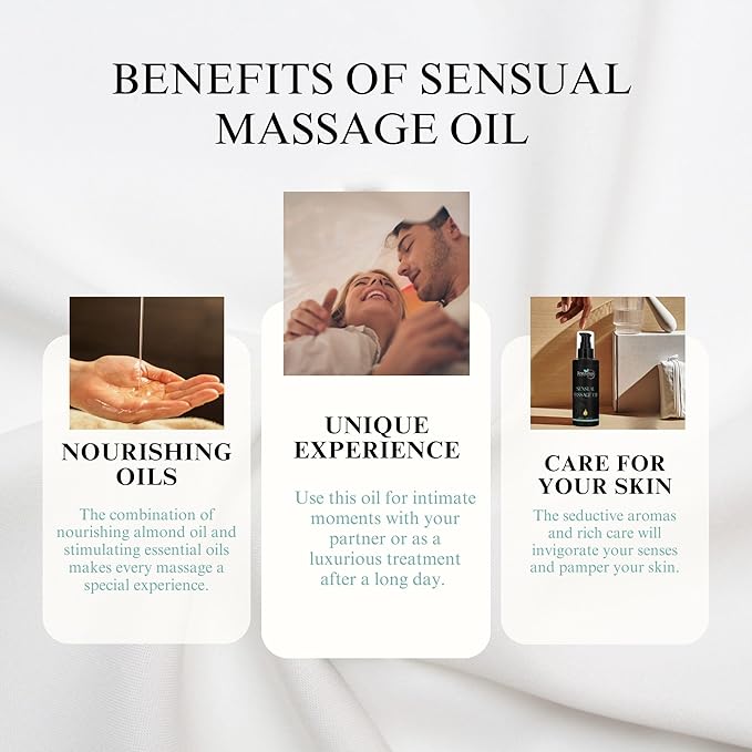 Sensual Massage Oil Cold Pressed - 100% Pure and Natural Moisturizing Face, Body, Skin Care, 100ml