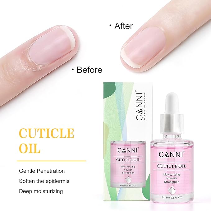 CANNI 15ml Cuticle Oil Nail Oil Cuticle Oil Care for Nail, Moisturizes and Conditions Skin, Stronger Nails Spa and Hand Manicure Essentials for Repaired Thin Nails DIY Home Nail for Women