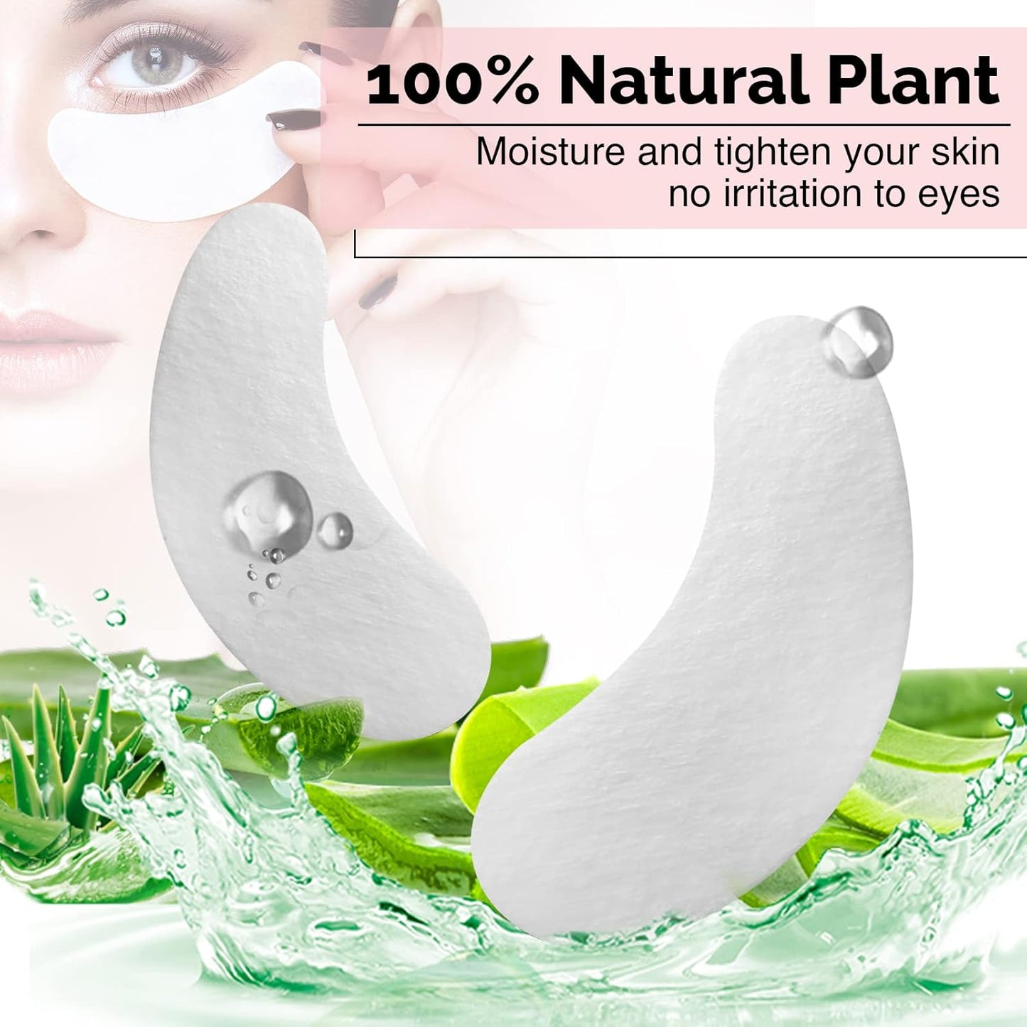 GreenLife 100% Naturel Eyelash Extension Under Eye Gel Pads patches kit Collagen with Aloe Vera Hydrogel Eye Patches set for Eyelash Extension Supplies Tools - 400 pairs