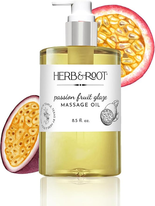Passion Fruit Massage Oil, Non-Sticky Plant-Based Oil Blend That Leaves Skin Smooth and Soft Made with Real Maracuja Oil