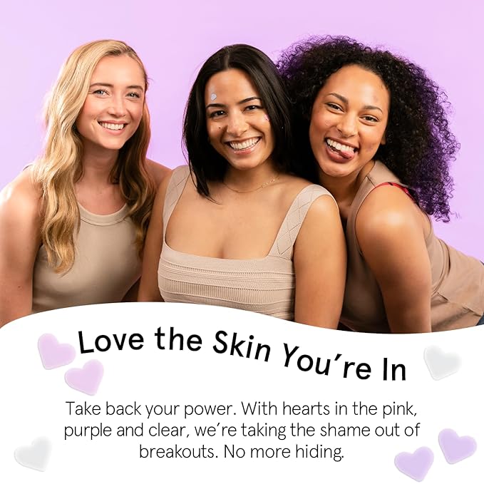 grace & stella Pimple Patches for Face- Heart Hydrocolloid Zit Stickers that Help Soothe & Conceal Breakouts - Colorful Covers for Acne Prone Skin - Dermatologist-Tested, Vegan (Heart, 36 Count)