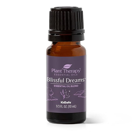 Plant Therapy Blissful Dreams Essential Oil Blend, For Relaxation While Supporting Quality Rest, Grounding and Soothing, Lovely Bedtime Aroma, 10 mL (1/3 oz) 100% Pure, Undiluted, Natural Aromatherapy