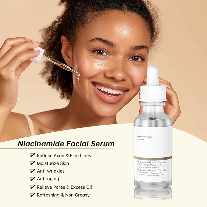 Niacinamide 10% + Zinc 1% Face Serum for Women, 30ML/1 Fl Oz - Refresh & Soothe Your Skin with Niacinamide Facial Serum for Acne (2)