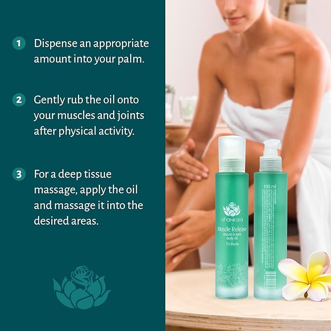 Shankara Body Warming Massage Oil - Muscle Release Oil - with Arnica, Boswellia, Lavender, Turmeric, Aloe Vera & Sweet Birch (100 ml)