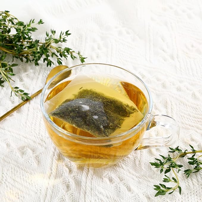 Premium 100 Thyme Leaf Tea Bags, Made with 100% Pure Thyme Leaves, Aid Digestion & Support Respiratory, No Additives & Caffeine Free。