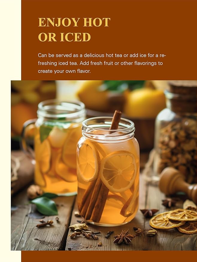 GLDNT Organic Cinnamon Tea Bags, Cinnamon Herbal Tea, Sweet & Slightly Spicy Flavor, Caffeine Free, 100 Count