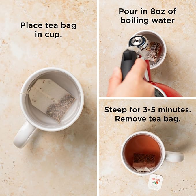 Red Rose Sweet Temptations Dessert Tea Variety Pack with Tea Chest, Zero Sugar, Zero Calories Caffeine-Free Flavored Herbal Tea 6 Pack (108 tea bags) Delicious Beverage Gift Set Naturally Flavored