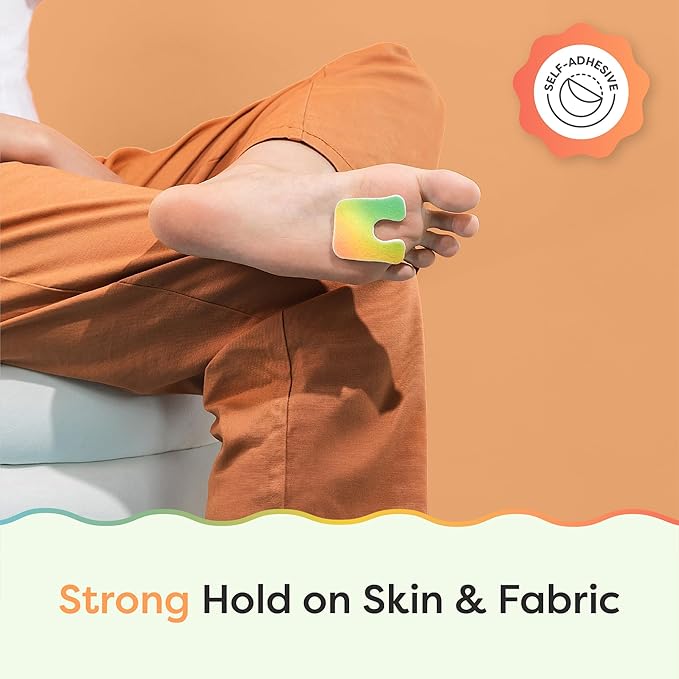 ZenToes Callus Pads | U-Shaped Design Moleskin Blister Pads | Self-Stick Adhesive Felt All Day Comfort Cushions for Calluses and Corns | Reduce Pressure and Friction | 18 Count (ZenRainbow)
