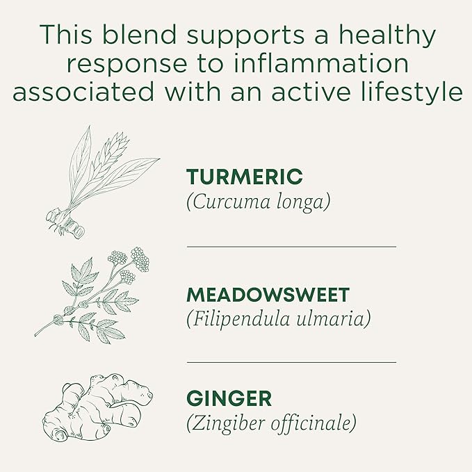 Traditional Medicinals Tea, Organic Turmeric w/Meadowsweet & Ginger, Supports a Healthy Response to Inflammation, 16 Tea Bags