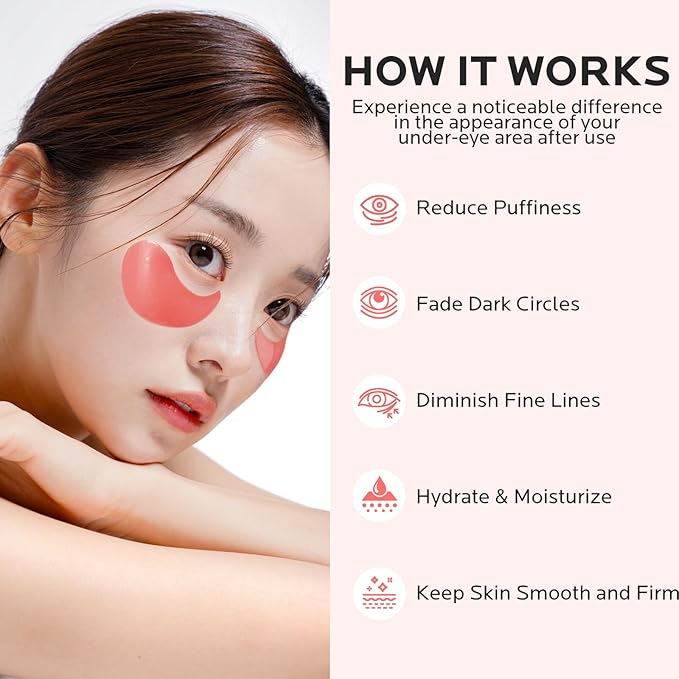 Dr. Pure Under Eye Patches for Puffiness: Dark Circles and Puffy Eyes Treatment Caffeine Eye Mask with Niacinamide Hyaluronic Acid - Smooth Wrinkles Reduce Eye Bags Undereye Gel Pad (30 Pairs)