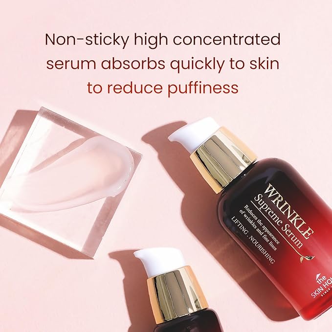 THE SKIN HOUSE Wrinkle Supreme Gift Set l Birthday Gifts, Korean Facial Skin Care, Wrinkles, Fine Lines, Nourishing l Red Ginseng, Adenosine, Ceramide l Facial Cleanser, Serum, Cream