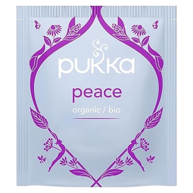Pukka Organic Tea Bags, Peace Herbal Tea with Spearmint, Ashwagandha, and Hemp Seed Oil, Perfect for Balanced Tranquility, Caffeine Free, 20 Count (Pack of 4), 80 Bags