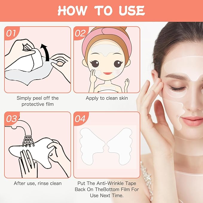 Neck Wrinkle Patches, Anti Wrinkle Silicone Patches，Reusable Chest Firming and Tightening Facial Masks, Collagen Neck Fine Line Pads for Women Reduce Fine Wrinkles, Moisturizing & Firming