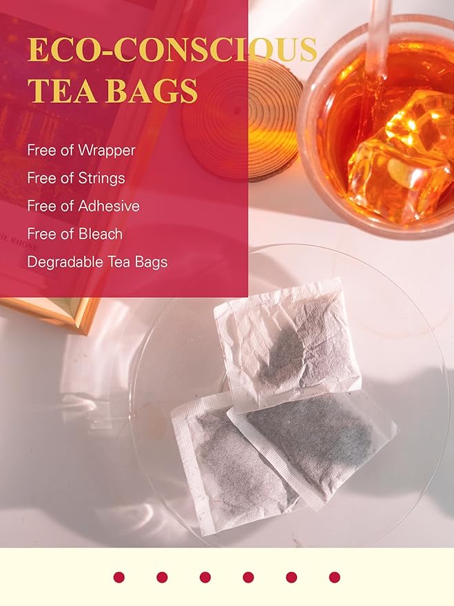 GLDNT Organic Decaf Black Tea Bags, Organic Black Tea Decaffeinated, Smooth Taste, Iced & Hot Tea, 100 Count