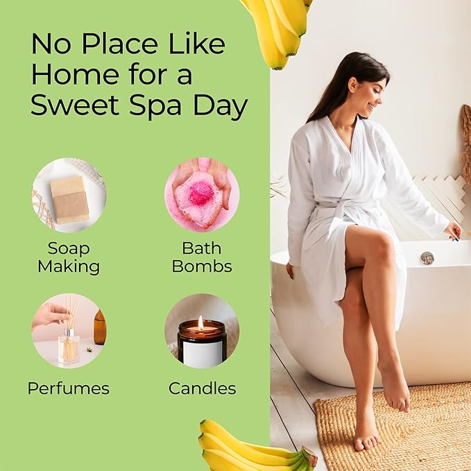 Good Essential Professional Banana Fragrance Oil for Candles, Slime, Soap Making, Diffuser - 1 fl oz (30 ml) Banana Scent Oil for Candle Making