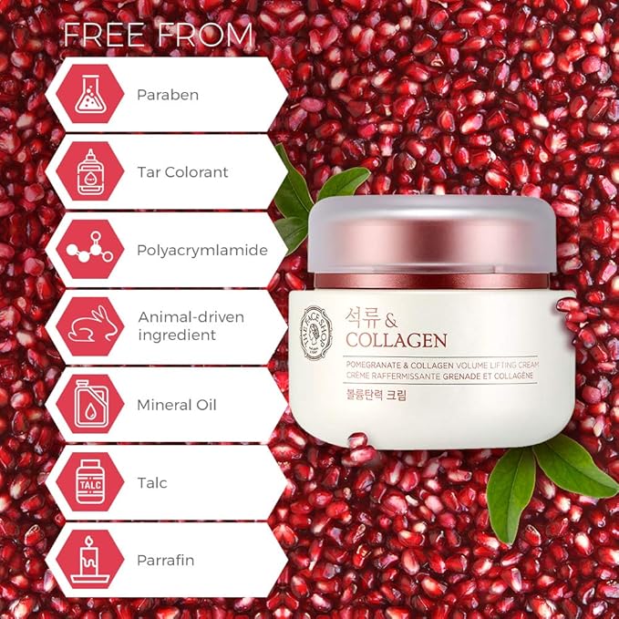 The Face Shop Pomegranate & Collagen Volume Lifting Eye Cream | Deep Revitalizing Cream for Elasticity, Firmness & Density | Anti-Aging Korean Moisturizer | Plump & Smoothen Your Skin, 3.38 Fl Oz