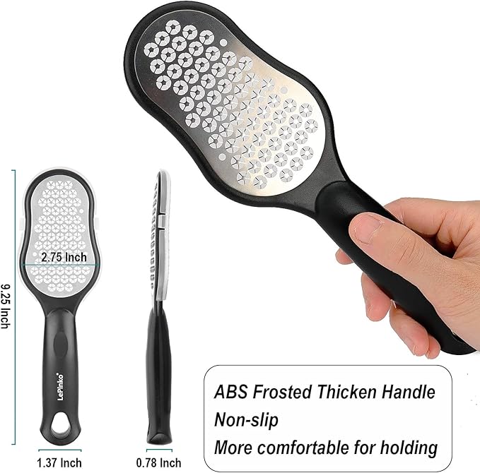 LePinko Foot Scrubber Set, Updated Blades, No Hurt Feet File, Powerful Pedicure Tool to Remove Callus and Dead Skin, Use in Shower or Dry, 2PCS