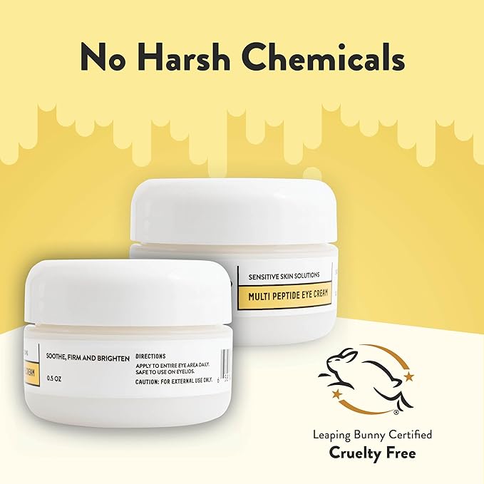 ECZEMA HONEY Multi Peptide Eye Cream - Anti Aging Eye Cream for Dark Circles & Puffiness - Facial Skin Care Products for Eczema, Dry & Sensitive Skin (0.5 Oz)