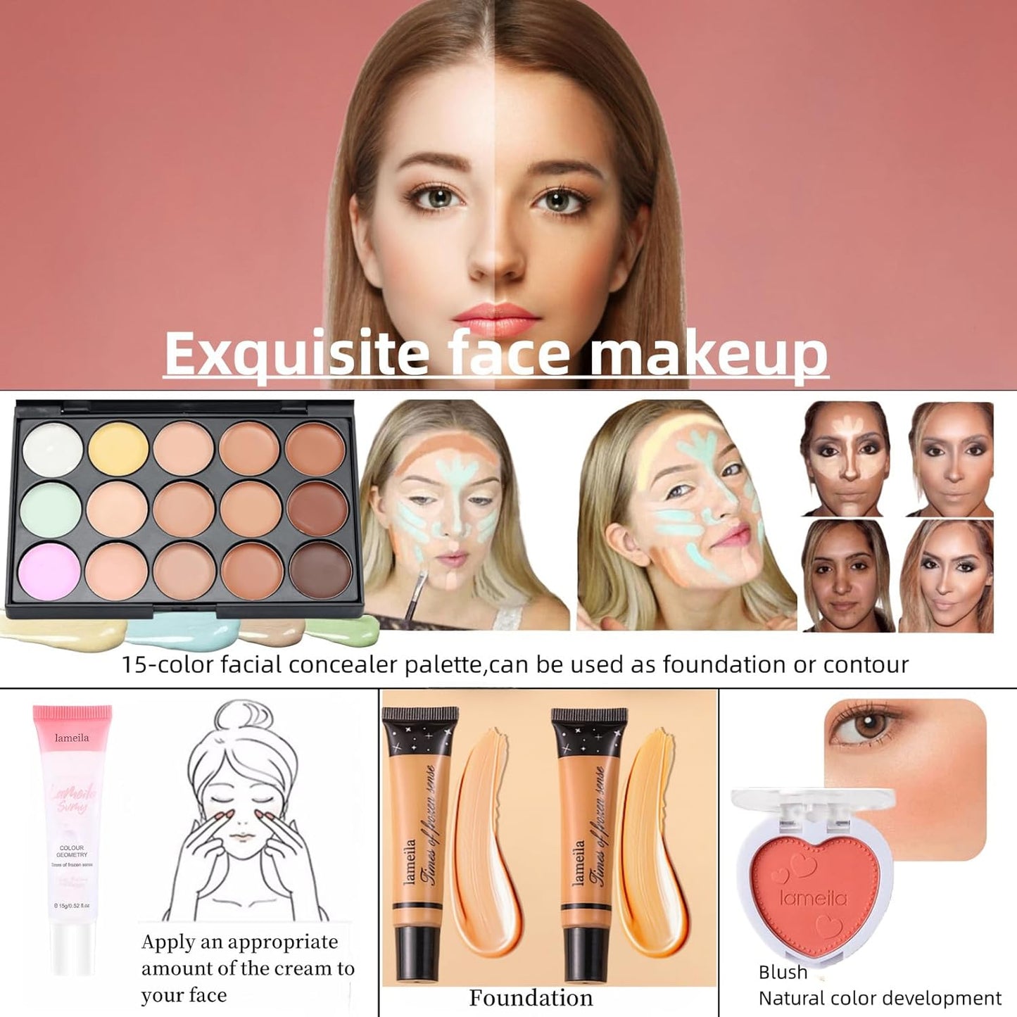 Travel Makeup Kit,Girl Makeup Kit for Girls Ages 8-12,Kids Makeup Sets for Girls 5-8,Makeup Kit for Girls,Makeup Sets For Women Full Kit,Makeup Set for Kids,Suitable for Beginners,Teens