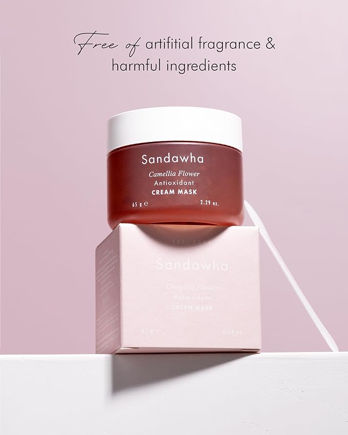 SKINCURE Camellia Flower Cream Mask - Antioxidant, Petal-Infused Wash-Off Facial Mask, Anti-Aging & Hydrating Treatment for Dry and Rough Skin, Illuminates & Refreshes, 2.3 fl. oz.