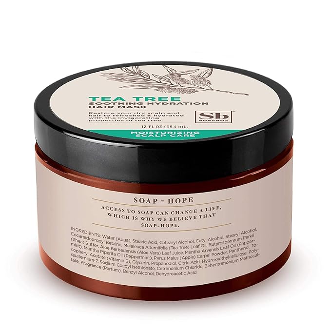 Soapbox Scalp Treatment & Hair Mask, Soothing Scalp Treatment 5oz + Moisturizing Hair Treatment 12oz with Tea Tree Oil, Set of 2 - Vegan, Cruelty, Paraben, Gluten & Harsh Sulfate Free