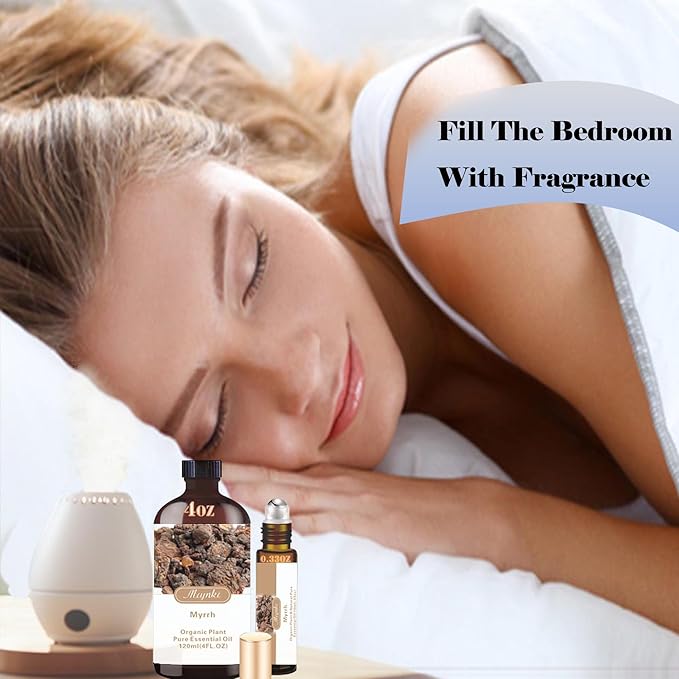 Lotus Essential Oil- Lotus Oil 4 Fl Oz & Roll On 10ML Essential Oil Set for Aroma Diffuser Humidifier Home Fragrance Bath SPA Yoga DIY Candle Making Soap Perfume Gift for Women