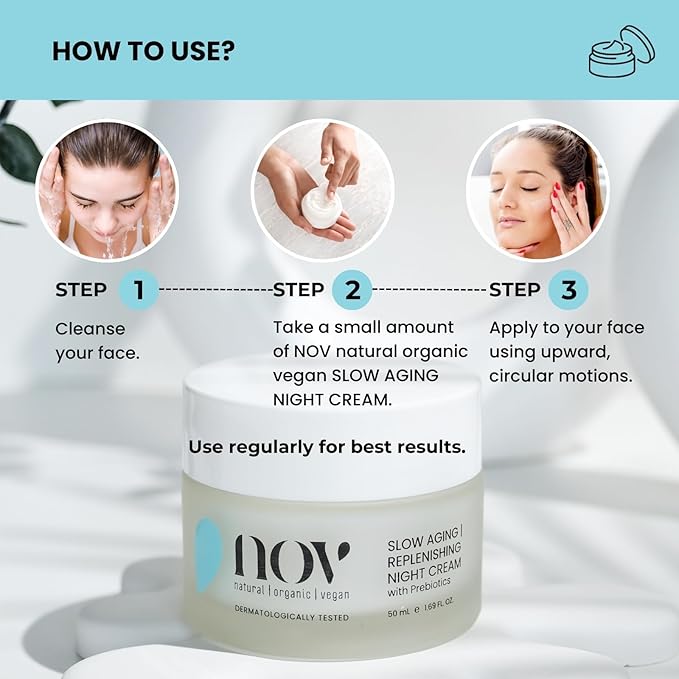 Slow Aging Replenishing Night Cream - Face Moisturizer with Rose Hip Oil - Moisturizer Face Cream to Reduce Fine Lines and Aging Spots - 1.69 oz