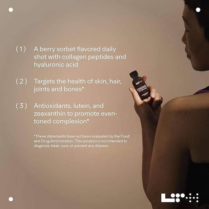 LTH Rewind Collagen Elixir - with Collagen Peptides, Hyaluronic Acid & Antioxidants - Supports Hair, Skin, Joint & Bone Health - Berry-Sorbet, 30 ml (15 Pack)