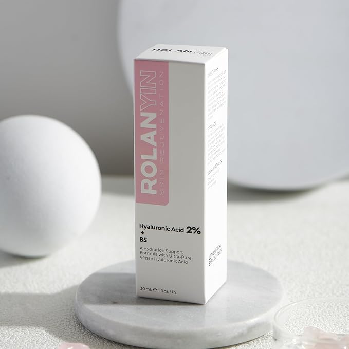 ROLANYIN Hyaluronic Acid 2% + Vitamin B5 Facial Serum for Intense Hydration Plumping and Nourishing Soothing Anti Aging Benefits Skin Repair and Elasticity Enhancement Skin Care