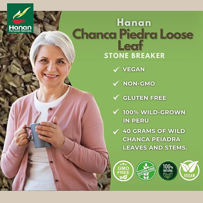 Hanan Chanca Piedra Loose Leaf Herbal Tea 4.2oz 120g of Stone Breaker 40 Grams Each of All-Natural Chancapiedra Plant Leaves and Stems Grown in Peru - Pack of 3