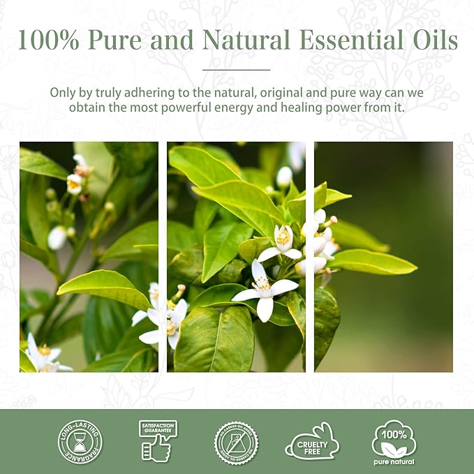 Neroli 3.38fl.oz Essential Oil, PHATOIL Pure Aromatherapy Oils for Diffuser, Humidifier, Perfect for DIY Soap, Candle, Bath Bombs Making(100ml)