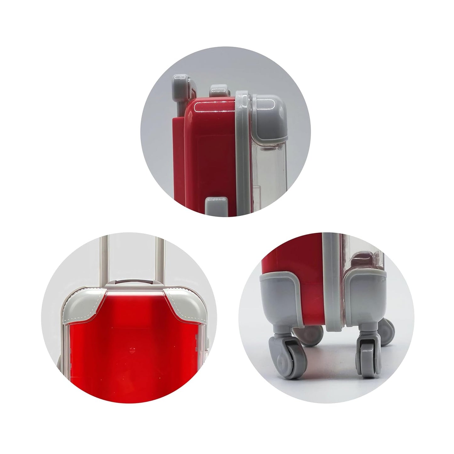 False Eyelash Storage Box, Portable Travel Organizer Mini Luggage False Eyelash Tray Makeup Tool (RED)