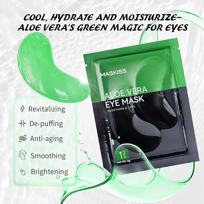 Under Eye Patches (30 Pairs), Aloe Vera Eye Masks for Dark Circles Puffy Eyes Undereye Bags, Collagen Eye Patches for Repair and Intensely Hydrate, Skin Care Gift for Her