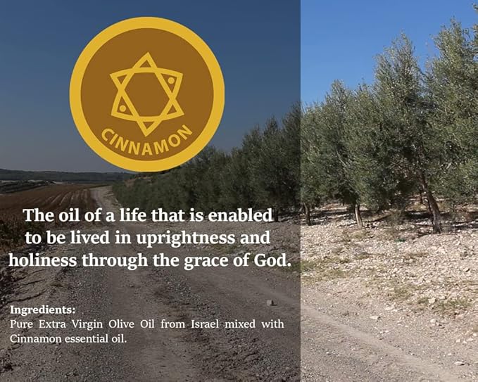 Cinammon Anointing Oil from Israel, Holy Spiritual Oils Bottles from Jerusalem Blessed, Handmade with Natural Ingredients and Blessed for Wedding Ceremony, Religious Use, 8.45 Fl Oz