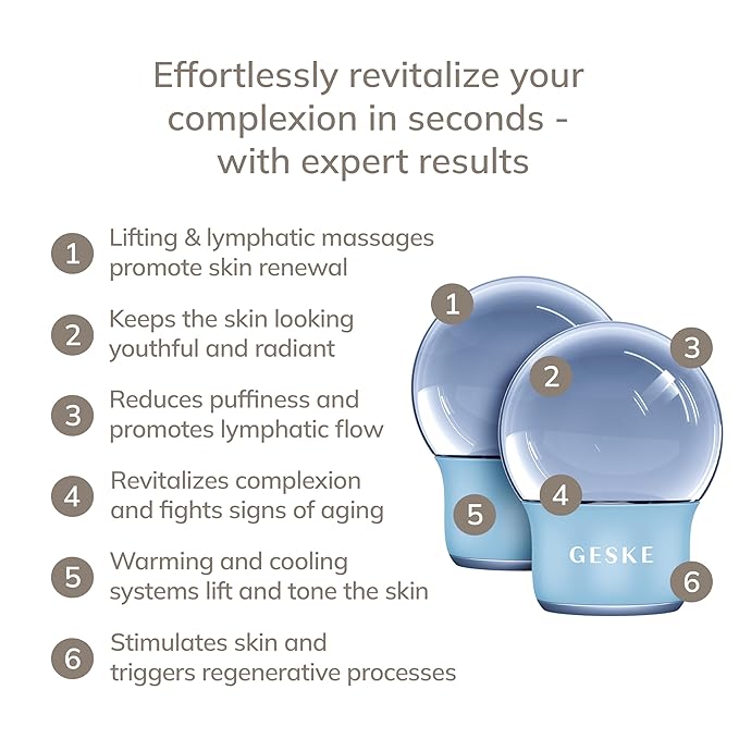 SmartAppGuided™ Cool & Warm Face & Body Massager | 7 in 1 | Multifunctional Massager | Face & Body | Battery-free Cooling & Warming | Firms, Relaxes & De-Puffs Skin | Globular Design