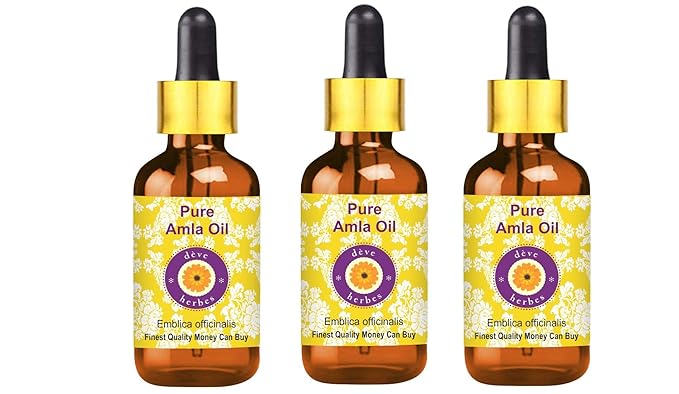 dève herbes Pure Amla Oil (Emblica officinalis) with Glass Dropper (Pack of Three) 100ml X 3 (10 oz)