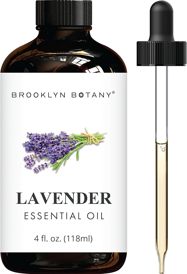 Brooklyn Botany Lavender Essential Oil - Huge 4 Fl Oz - 100% Pure and Natural - Premium Grade with Dropper - for Aromatherapy and Diffuser