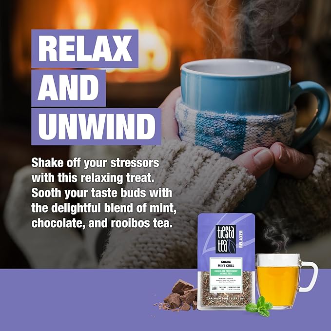 Tiesta Tea - Cocoa Mint Chill | Loose Leaf | Chocolate Peppermint Herbal Blend | Non-Caffeinated Rooibos | Brew Hot or Iced | Makes Up to 25 Cups | 1.5 Ounce