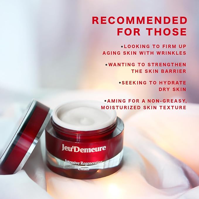 JEU'DEMEURE Intensive Adenosine Ceramide & Peptides Korean skin care Night Moisturizer Cream for Regenerating, Ultra-Deep Hydrating, Skin Repair, Rich Texture, Anti-Aging 1.7 oz