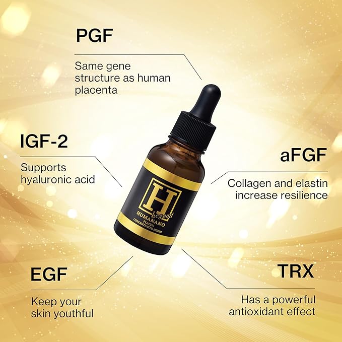 Japanese Placen Liposomal 200% Concentrated Serum, EGF, FGF, HUMANANO", Paraben Free, Alcohol Free, Mineral Oil Free, Cruelty Free (1month 1.01 fl oz)