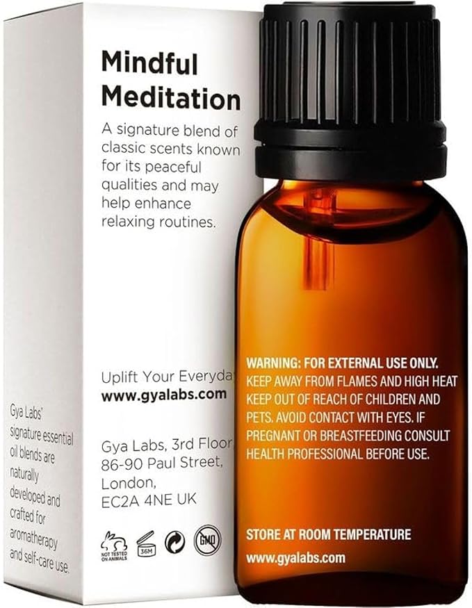 Gya Labs Mindful Meditation Essential Oil Blend - 100% Pure Natural Undiluted Meditation Essential Oil - Grounding & Relaxing (0.34 Fl Oz)
