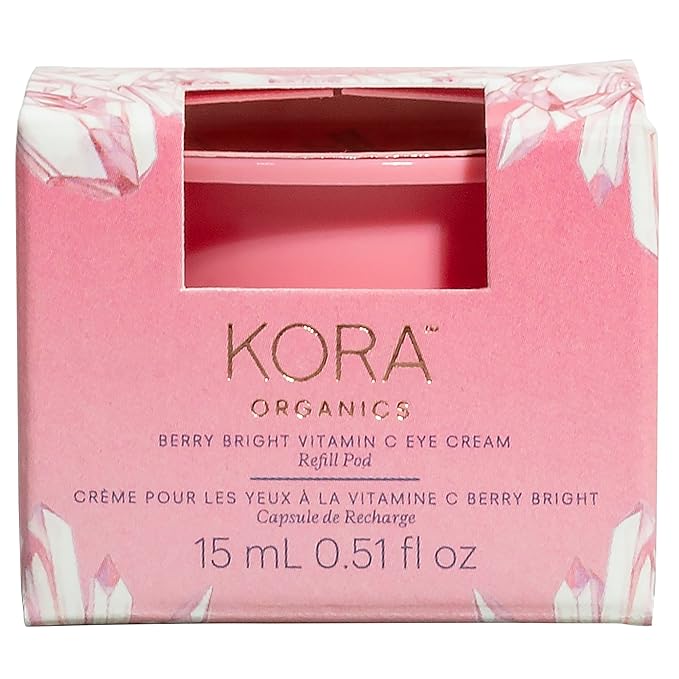 KORA Organics Berry Bright Firming Vitamin C Eye Cream Refill Pod, Hydrate & Strengthen, Certified Organic, Cruelty Free, 0.50 fl oz